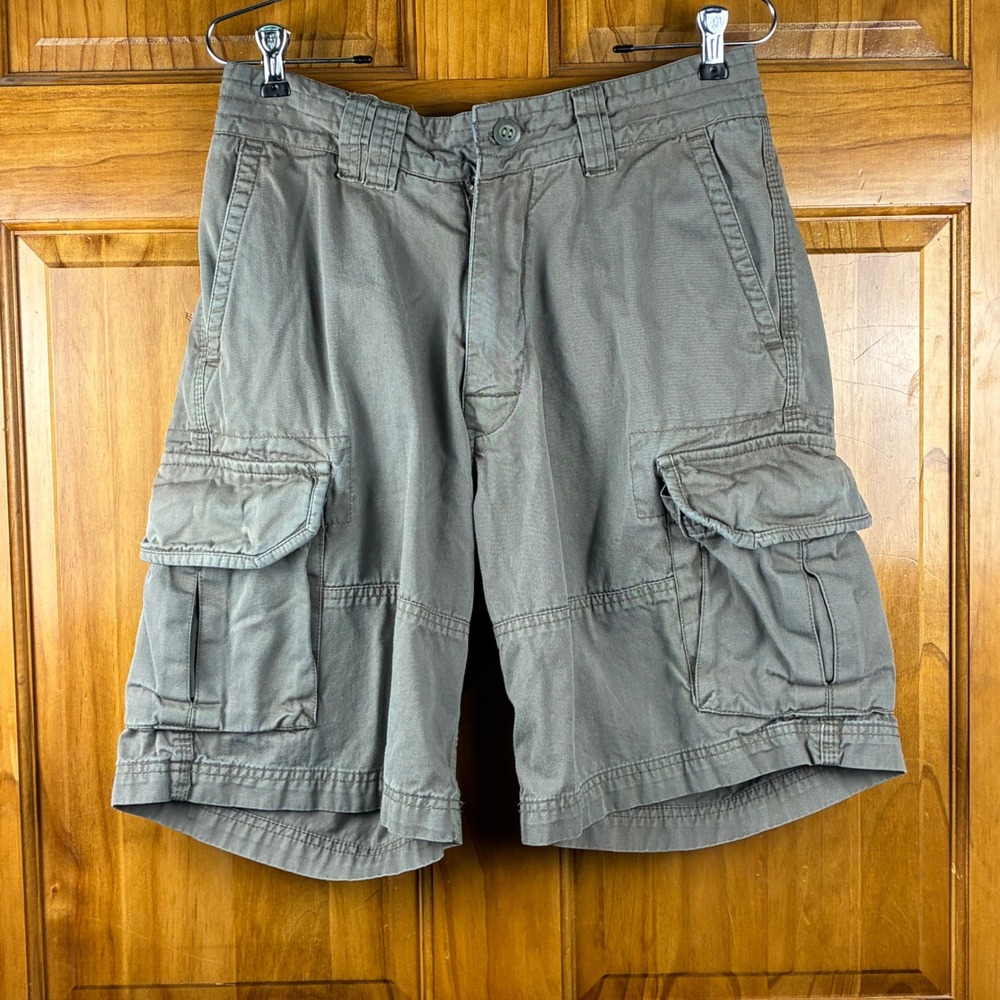 Dakota Grizzly Mens Cotton Cargo‎ Shorts 34 Grey Olive Utility Gorpcore Hiking